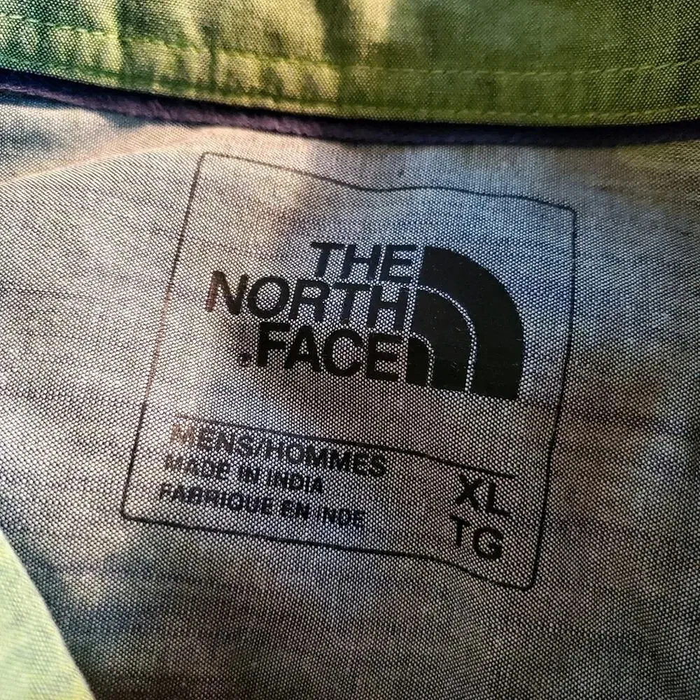 The North Face bright Green button up casual long sleeve shirt - Size XL